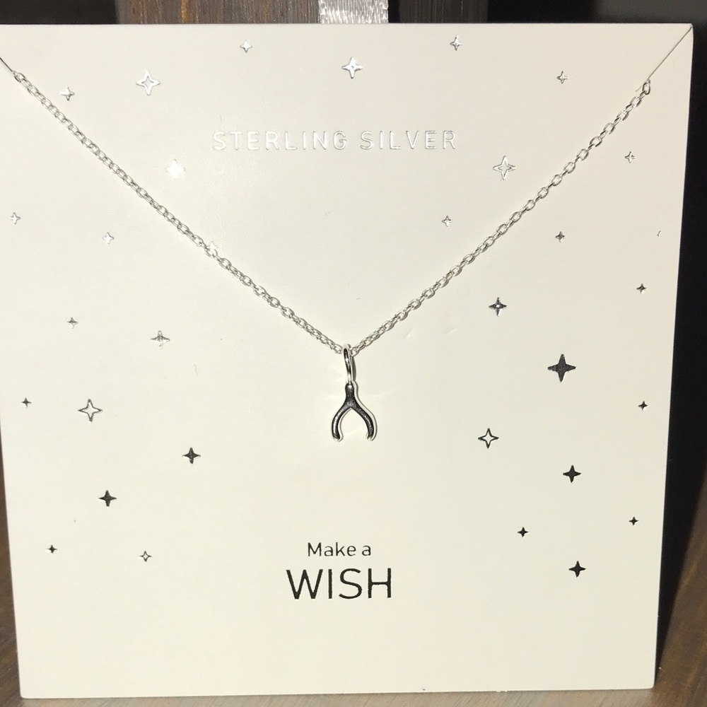 Brand New Sterling Silver wish bone necklace
